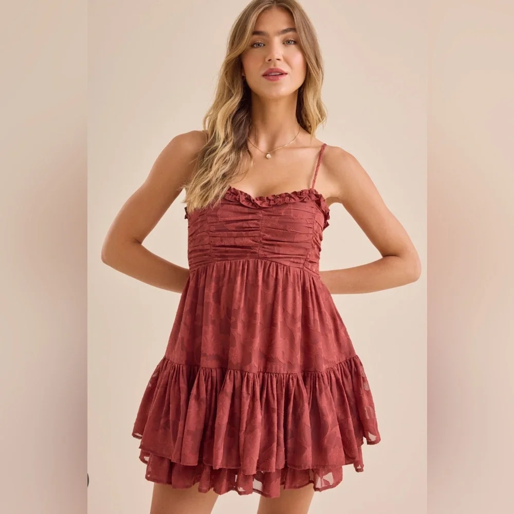 Altar'd State Burgundy Mini Dress - Picture 2 of 7